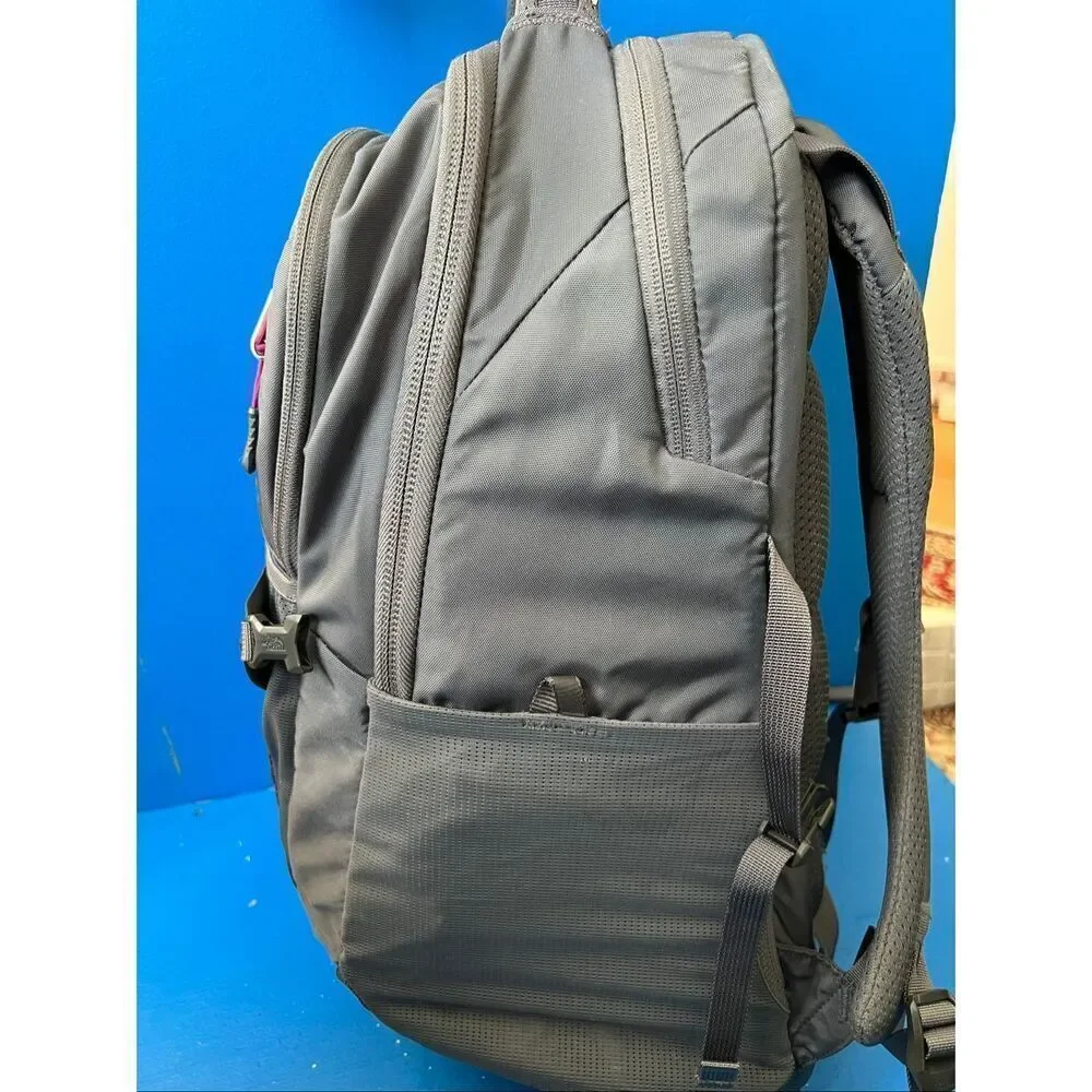 The North Face Recon Backpack Gray Pink Laptop Hiking Day Bag Padded Back ISSUES